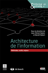 Jean-Michel Saläun, Benoît Habert (dir.). – Architecture de l’information. Méthode, outils, enjeux. Paris : ADBS/De Boeck, 2015. – Coll. Information & stratégie. – 206 p. – ISBN : 978-2-8041-9140-5